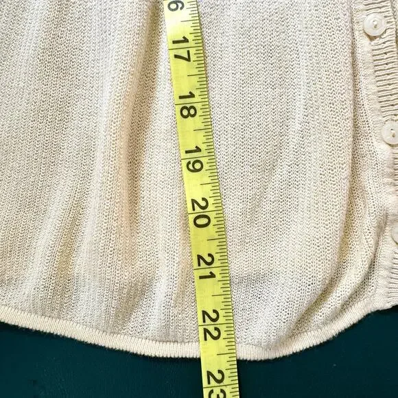 Anthropologie Guinevere Sweater Women Butter Yellow Small Cotton Viscose Classic - Picture 11 of 12